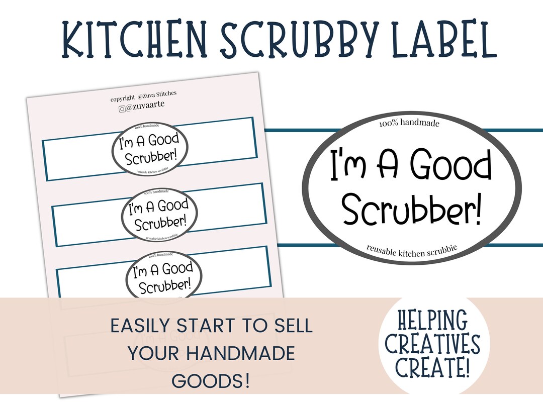 PRINTABLE Kitchen Scrubbies Label Print at Home Dish Scrubbies Label ...