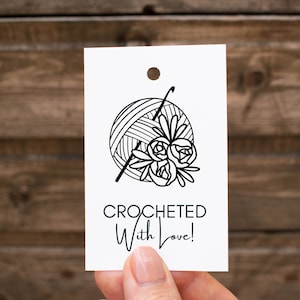 Printable Crocheted With Love Tags Print and Cut Crochet Tag ...