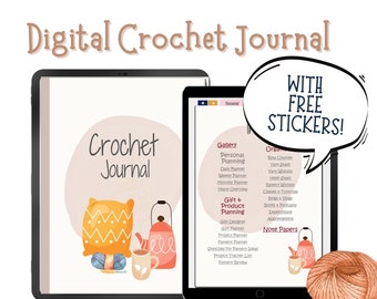 DIGITAL Boho Crochet Planner - Digital Crochet Planner  - Crochet Project Journal - Crochet Project Planner - Crochet Planner for Goodnotes