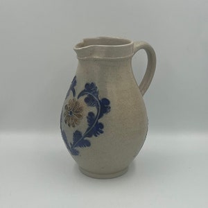 Handarbeit Pottery Pitcher, Made in Germany,  German Pottery, Salt Glazed Pottery Pitcher