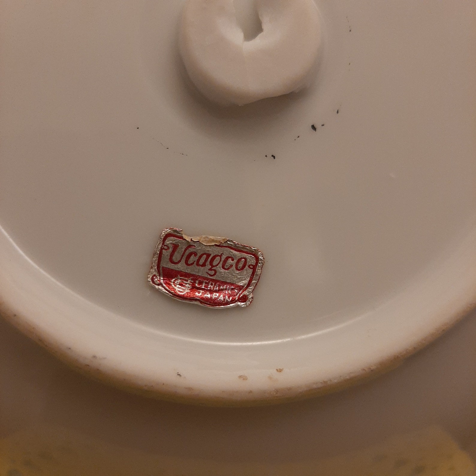 Vintage Ucagco Ceramic Bowl/hanging Plate With Painted Etsy