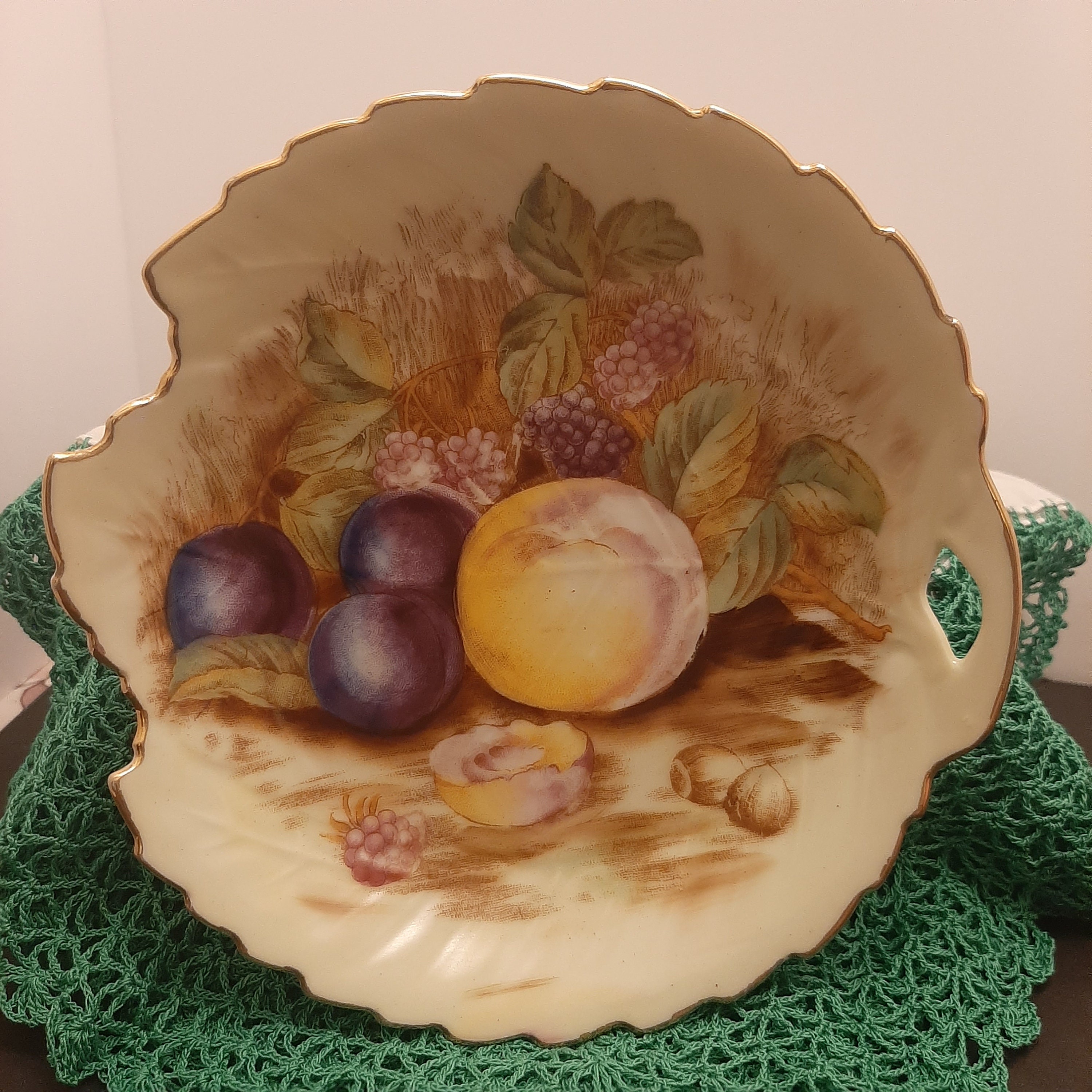 Vintage Hand Painted Plate With Fruit Made In Occupied Japan Etsy