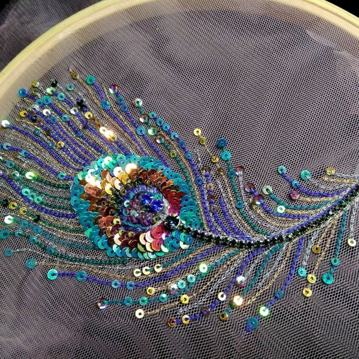 Handmade Embroidery, Peacock Feather, Clothing Decoration, Fashion ...