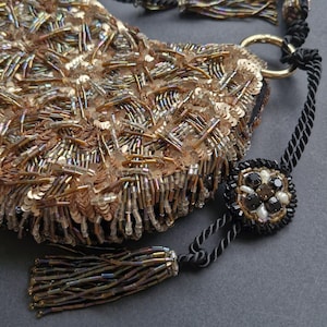 Python handbag. A couture women’s bag, 100% handmade. A handbag made of beads and sequins, custom beaded bag