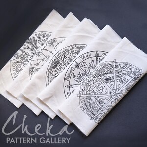 Phenology Wheel, An Embroidery Canvas to Follow the Zodiac Seasons. Birth Month Zodiac Signs