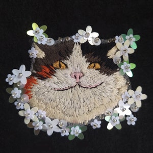 Custom Pet Portrait Embroidery, Pet Memorial, Custom Pet Embroidery, Embroidered Pet Portrait, Pet Portrait Embroidery, Small Cat Portrait