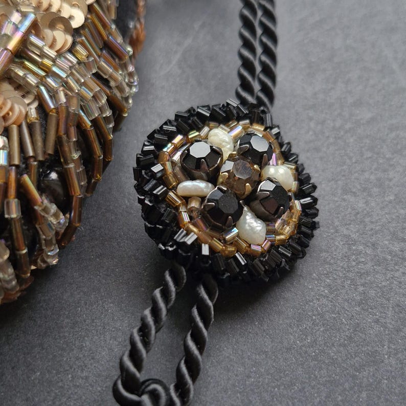 Python handbag. A couture women’s bag, 100% handmade. A handbag made of beads and sequins, custom beaded bag