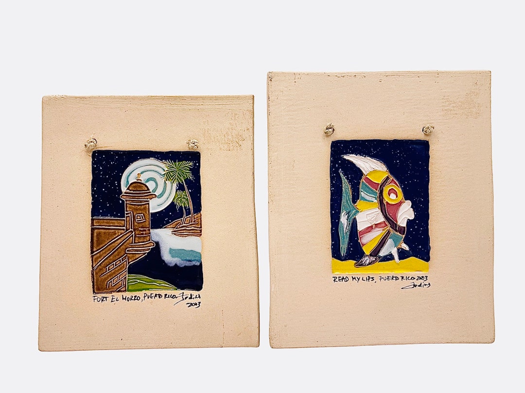 Beautiful Handmade Vintage Mosaic Tile Art Wall Hangings by Artist in