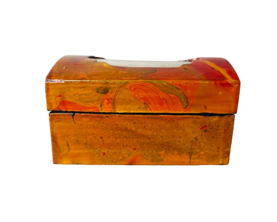 Vintage Chinese Handmade Small Trinket Box, Lacqu… - image 4