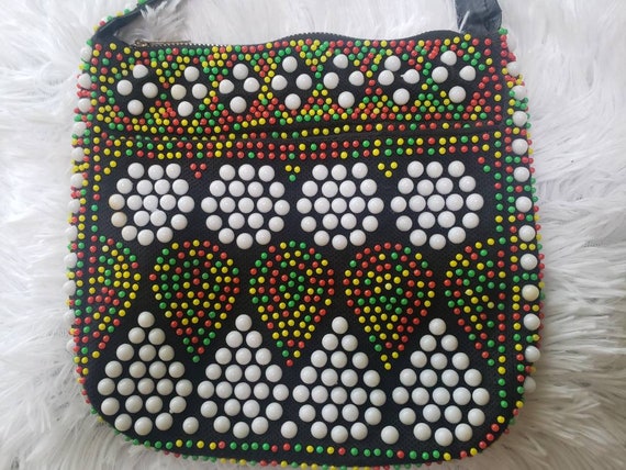 Vintage Groovy 1960-1970s Handmade Rainbow Beaded… - image 3