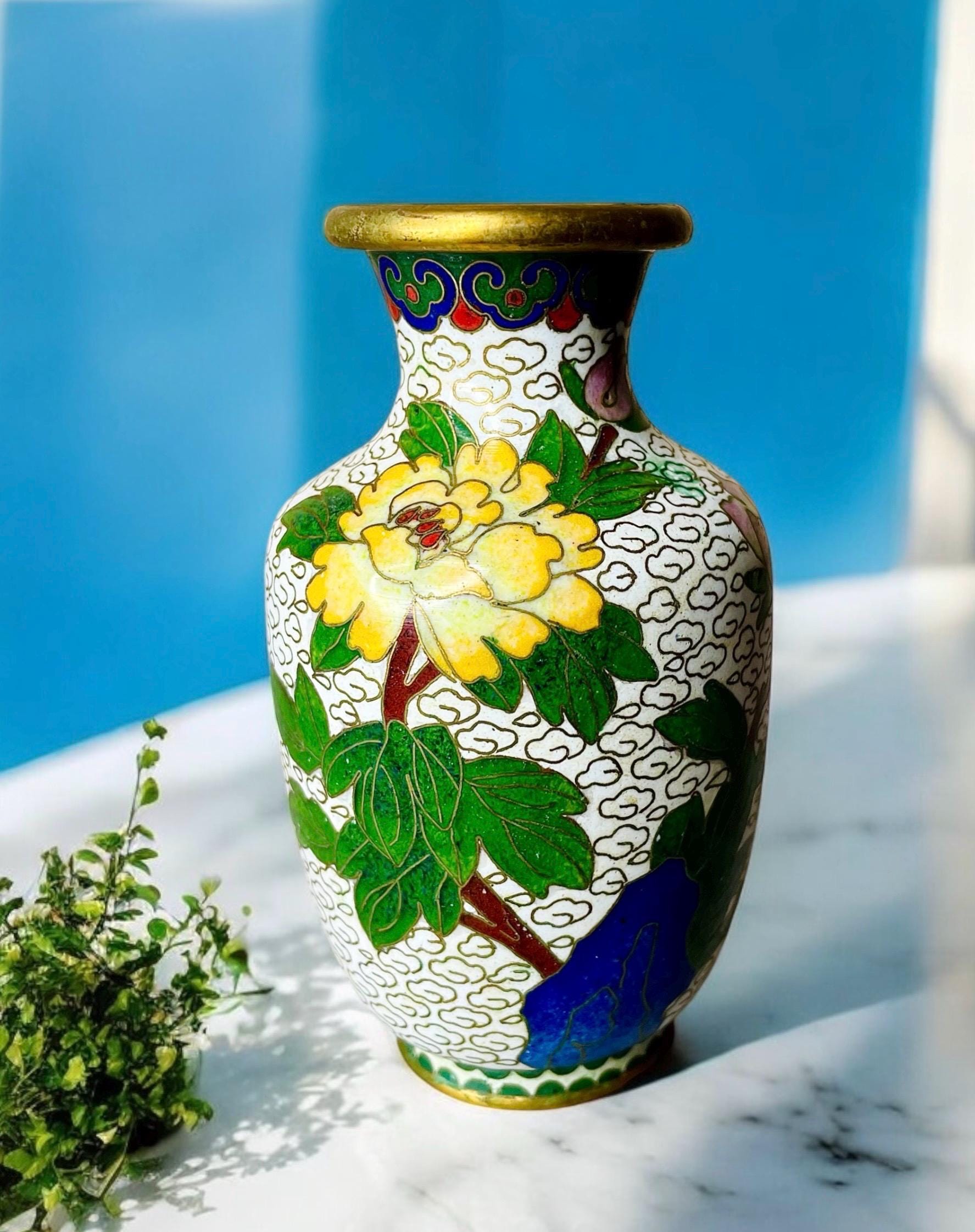Chinese Cloisonne Vase - Etsy