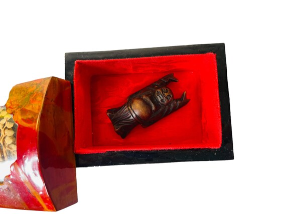 Vintage Chinese Handmade Small Trinket Box, Lacqu… - image 7
