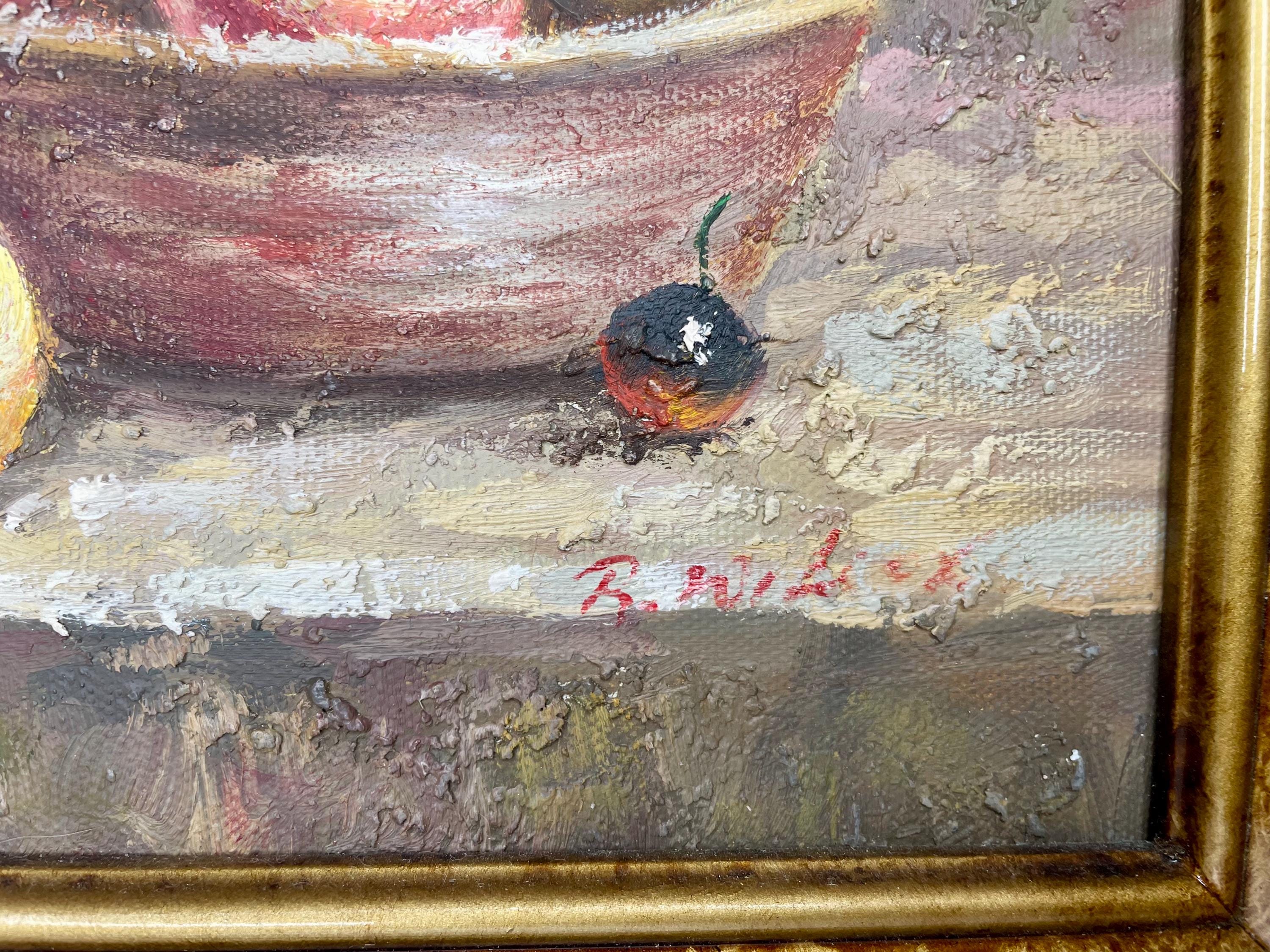 Painter R. Wilcox Vintage Original Oil Painting by R. Wilcox Still Life Painting of ...
