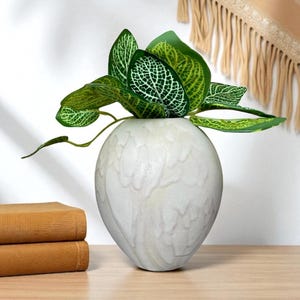 Beautiful Vintage Rare/HTF Anderson Design Studio Pottery White Bud Vase/Weed Pot Vessel with Textured Abstract Tree Design/Pottery Vessels