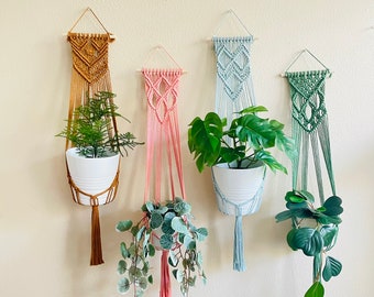 Macrame Wall Plant Hanger, Macrame Flower Light, Hanging Planter, Plant Lovers Gift, Ceiling Plant Hanger, Thanksgiving and Christmas Gift