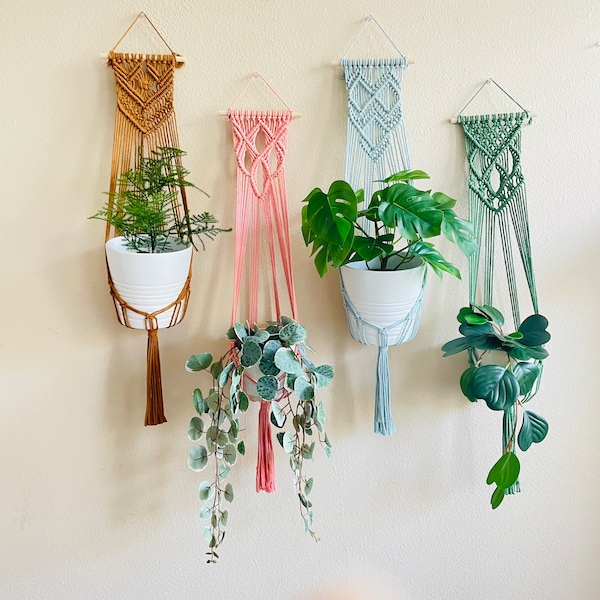 Macrame Wall Plant Hanger, Macrame Flower Light, Hanging Planter, Plant Lovers Gift, Ceiling Plant Hanger, Thanksgiving and Christmas Gift