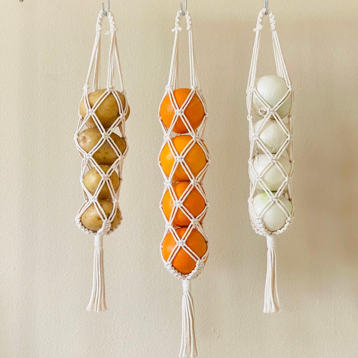The Original Macrame Fruit & Vegetable Hanging Basket Woven Basket Hanging Fruit Basket Fruits Basket Storage Basket - Etsy