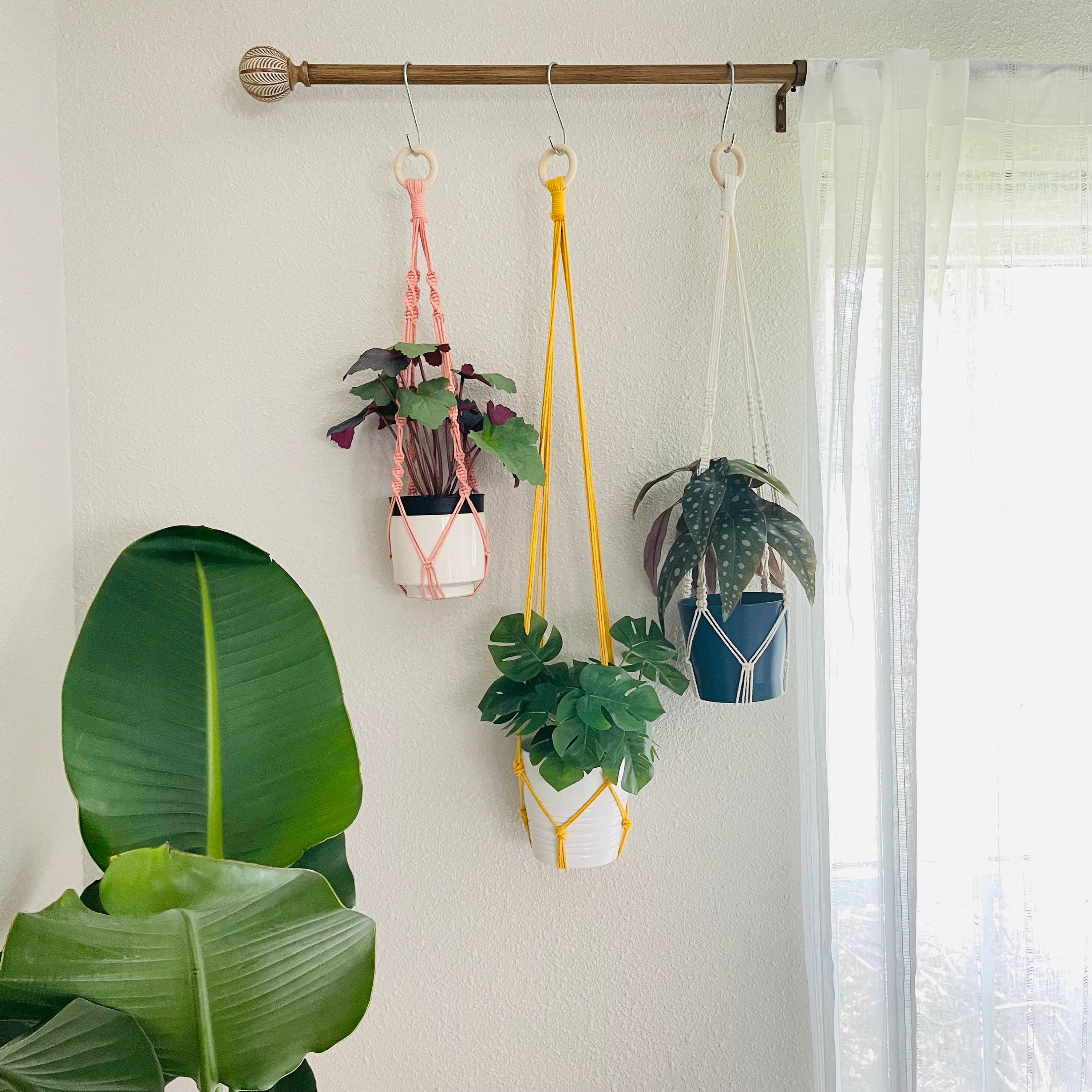 No Tassel Plant Hanger, Macrame Plant Hanger No Tassel, Plant Hanger No Tail, Hanging Planter No Tassel