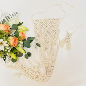 Macrame Wedding Bouquet Wrap Set: 2025 Boho Bridal & Boutonniere Gift