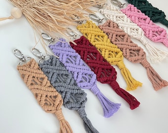 Boho Macrame Keychain | Custom Macrame Keychain | Boho Keychain | Keychain for Women | Key Fob | Best Friend Gift