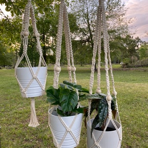 Macrame Plant Hanger: Boho Home Decor with Wooden Beads