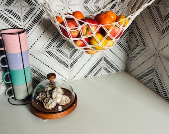 XL Macrame Fruit Hammock: Extra Large Hanging Fruit Basket for Kitchen Storage