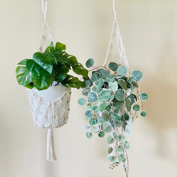 Macrame Plant Hanger: 100% Cotton Indoor Hanging Planter - Etsy