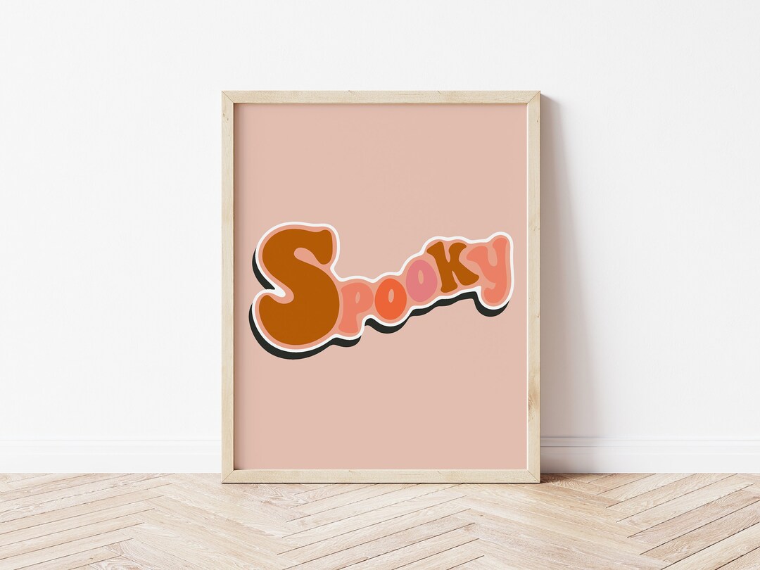 Spooky Printable Retro Halloween Wall Art Spooky Season Etsy