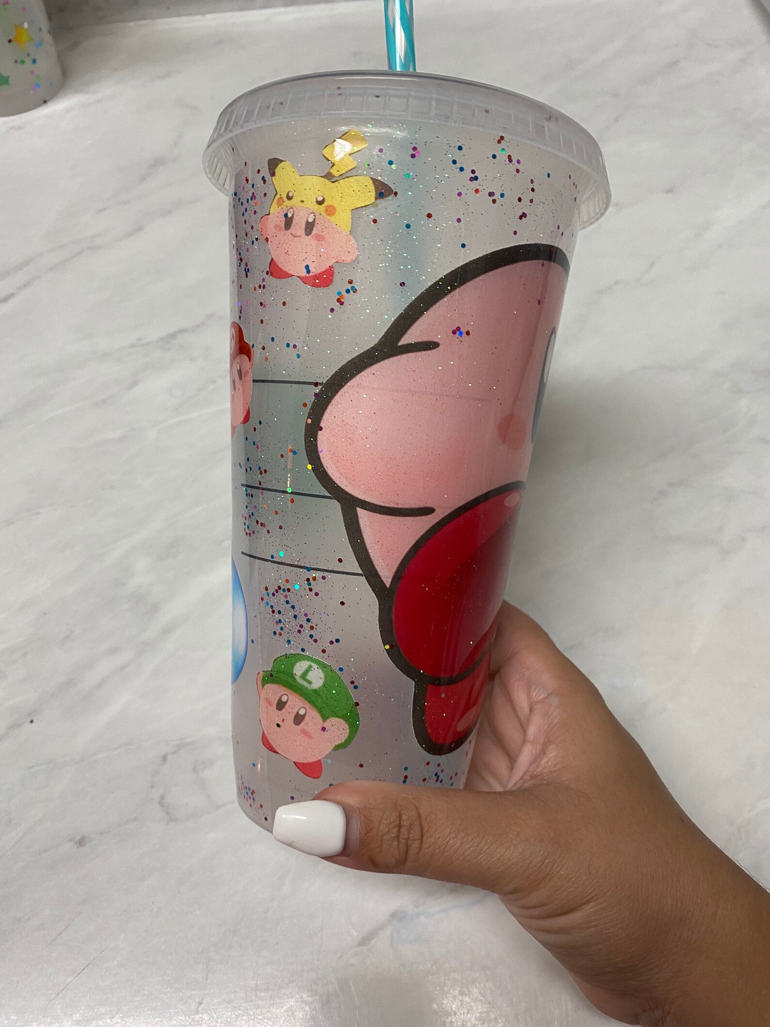 Kirby Mashup Inspiré Starbucks Tumbler enduit dépoxy Reain et Etsy