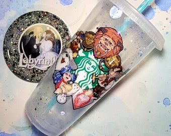 The Labyrinth Inspired Venti Starbucks Cold Cup  coated in Epoxy Resin  | Coffee Cup | Reusable Tumbler