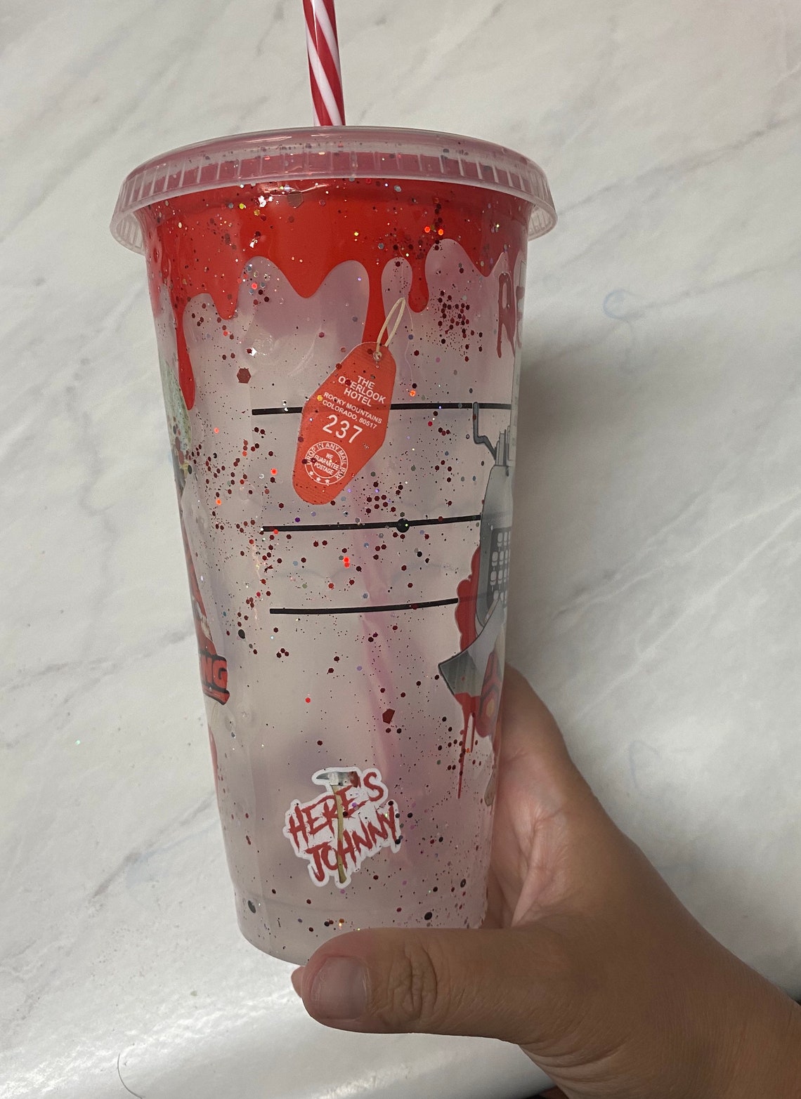 the shining horror movie inspired starbucks cold cup