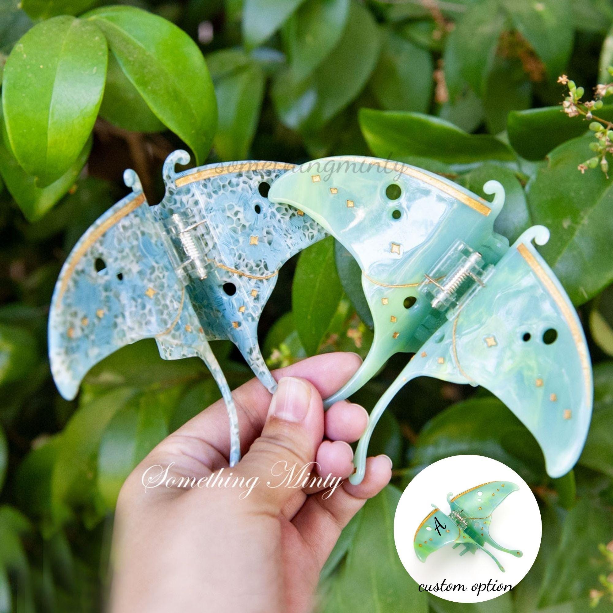 Custom Luna Moth Hair Claw Clip: Acetate Hair Accessory
