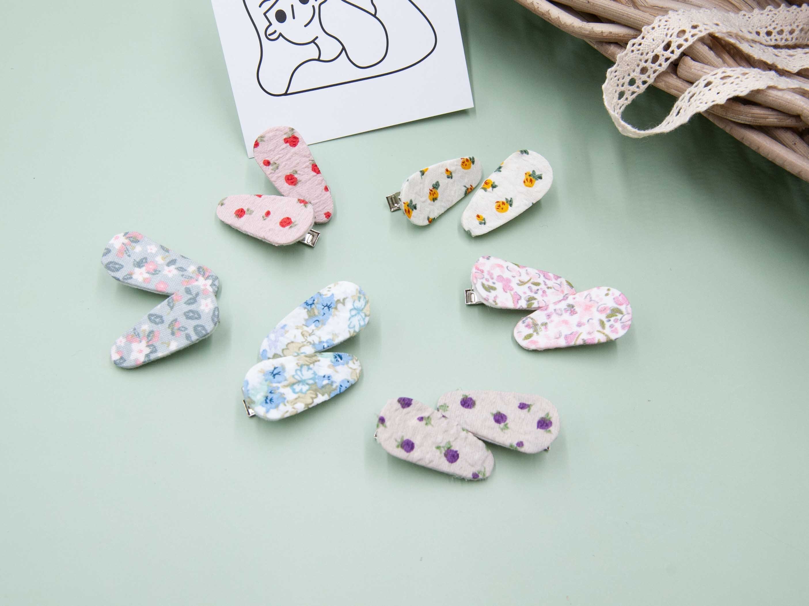Handmade Kids Hair Clips 6 Colors/Floral Hair Clips/ Toddler | Etsy