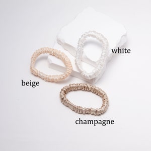 Handmade Silk Scrunchies, Slim Hair Bands and Hair Ties, Gentle on Hair, Hair Accessories for Women