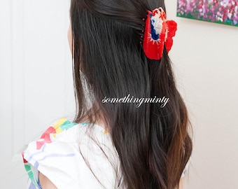 Acetate Betta Fish Hair Claw: Personalized Initial Hair Clip