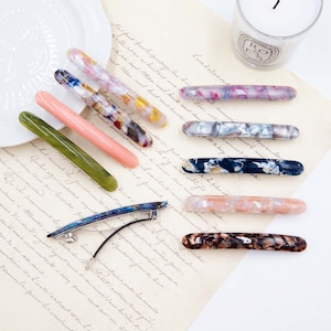 Long Double Clasp Non-Slip Acetate French Style Barrette/Hair Barrette Clip/Acetate Hair Clip Barrettes/Resin Barrettes