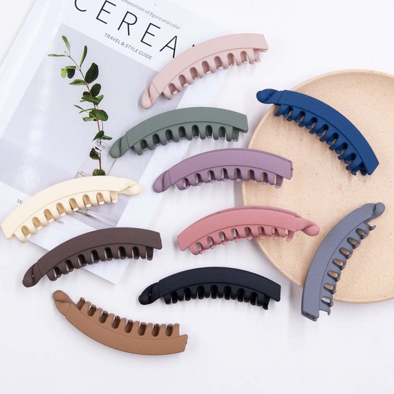 Long Large Matte Multi Colored Banana Hair Clip/ Simple - Etsy Long Large Matte Multi Colored Banana Hair Clip/ Simple - Etsy
