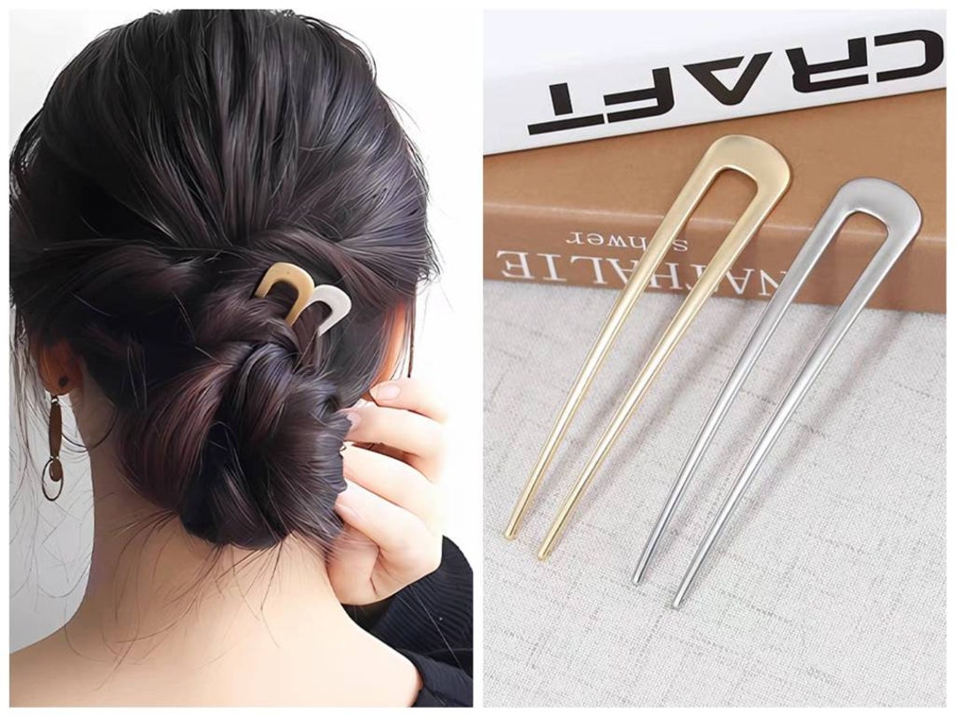 French U-shaped Minimal Metal Hair Pin/gold and Silver French - Etsy