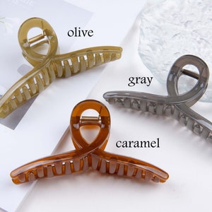 Extra Large 5 Inch Transparent Jelly Twisted Hair Clip Claw/ Jumbo ...