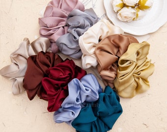 Handmade Charmeuse Satin Scrunchie: Soft Ponytail Hair Tie