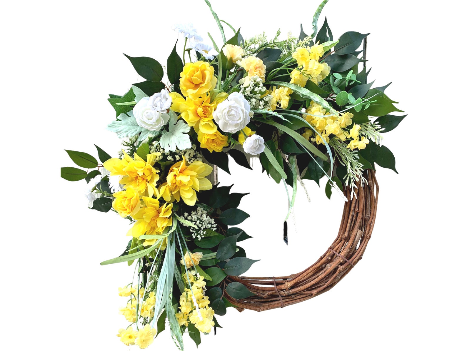 Yellow Flowers Wreath Front Door Wreath Home Décor Gift Etsy