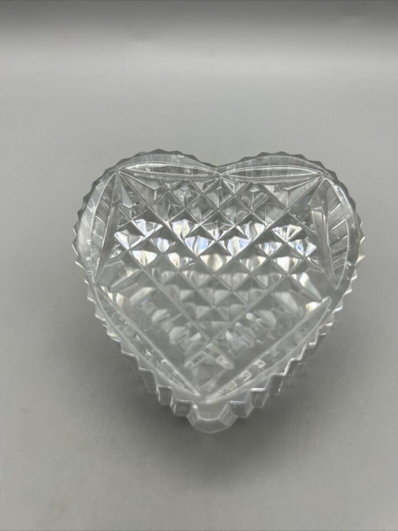 Waterford Crystal Heart presse-papier ondertekend gefacetteerde Art Deco Moederdag afbeelding 7