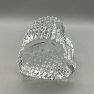 Waterford Crystal Heart presse-papier ondertekend gefacetteerde Art Deco Moederdag afbeelding 6