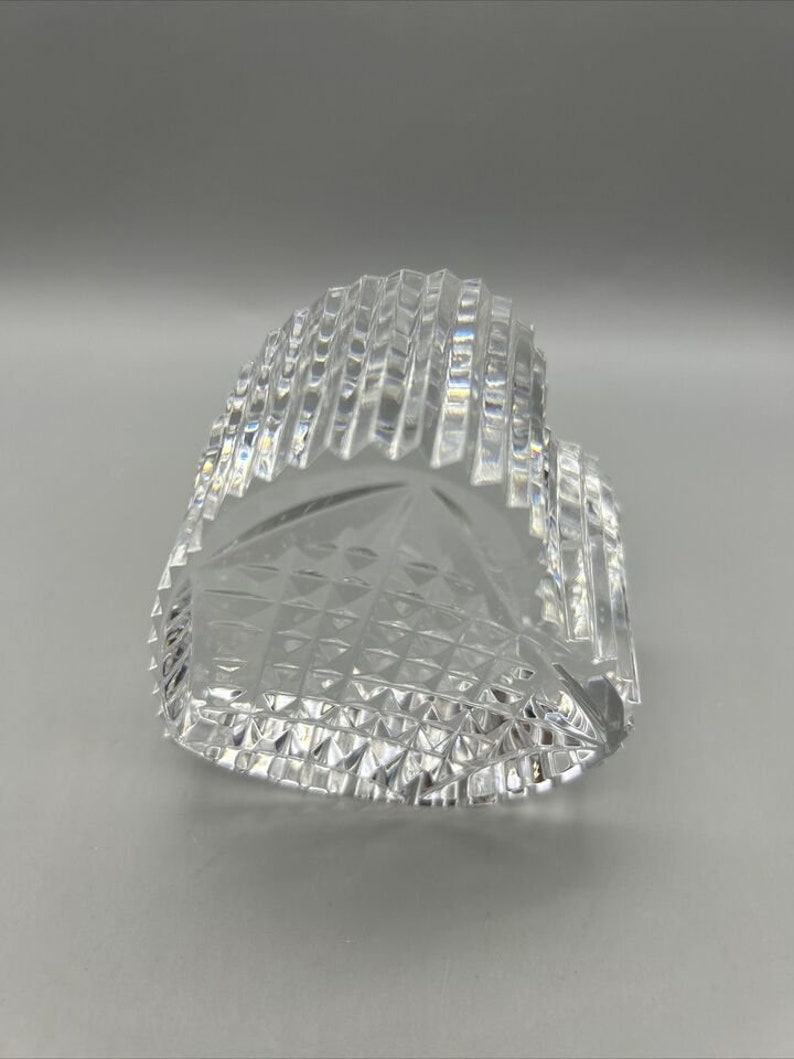 Waterford Crystal Heart presse-papier ondertekend gefacetteerde Art Deco Moederdag afbeelding 6