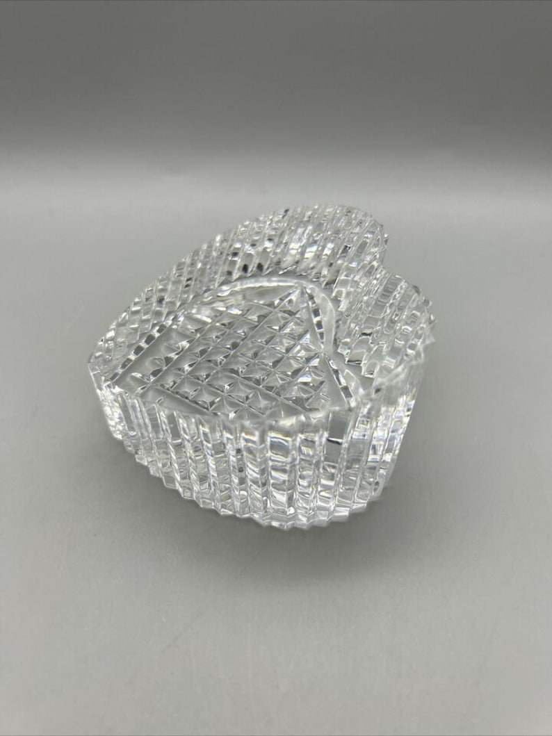 Waterford Crystal Heart Paperweight Signed Faceted Art Deco Mother's Day image 5