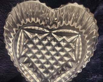 Waterford Crystal Heart Paperweight Signed Faceted Art Deco Mother's Day