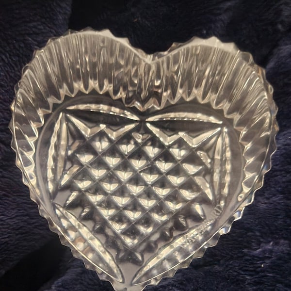 Waterford Crystal Heart Paperweight Signed Faceted Art Deco Mother's Day