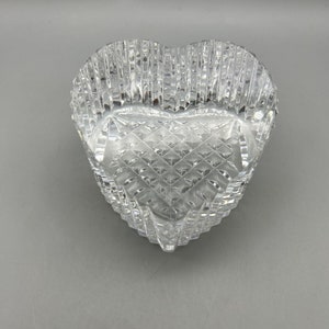 Waterford Crystal Heart presse-papier ondertekend gefacetteerde Art Deco Moederdag afbeelding 4