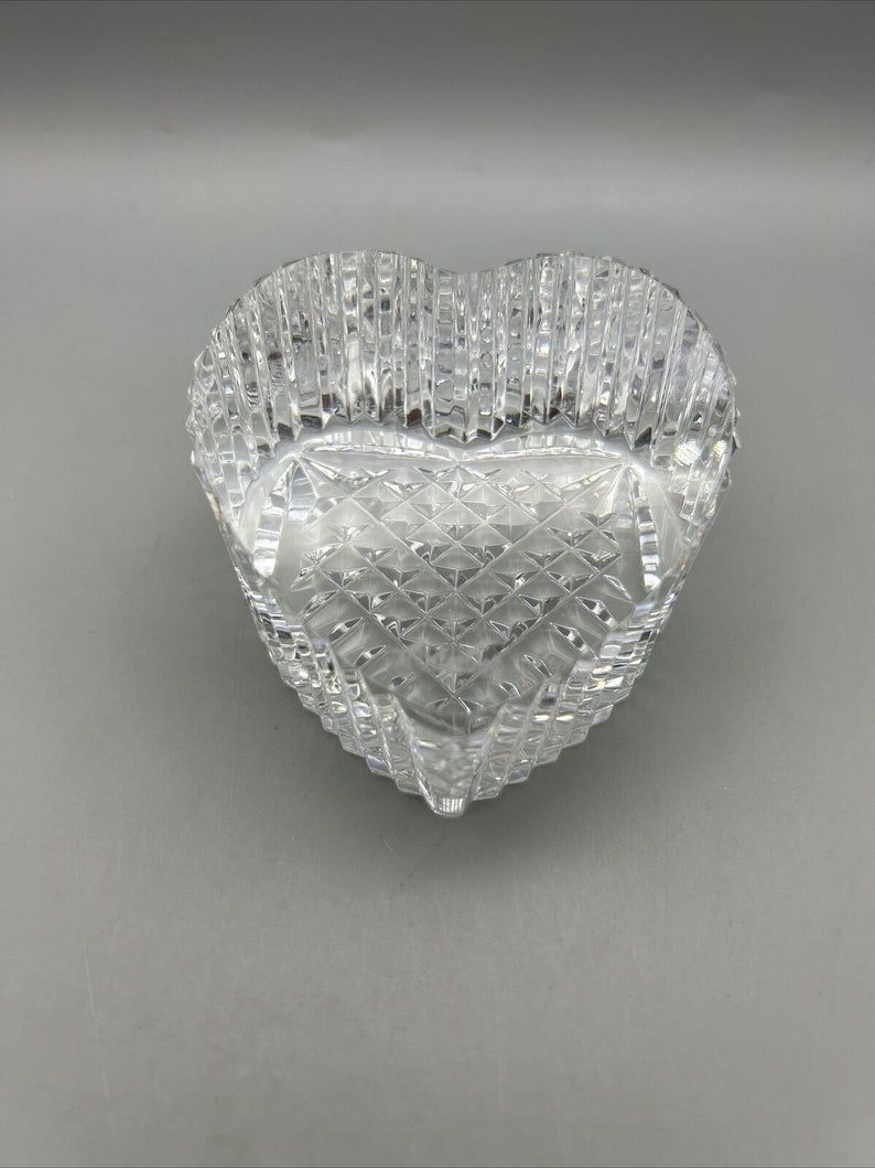 Waterford Crystal Heart Paperweight Signed Faceted Art Deco Mother's Day image 4