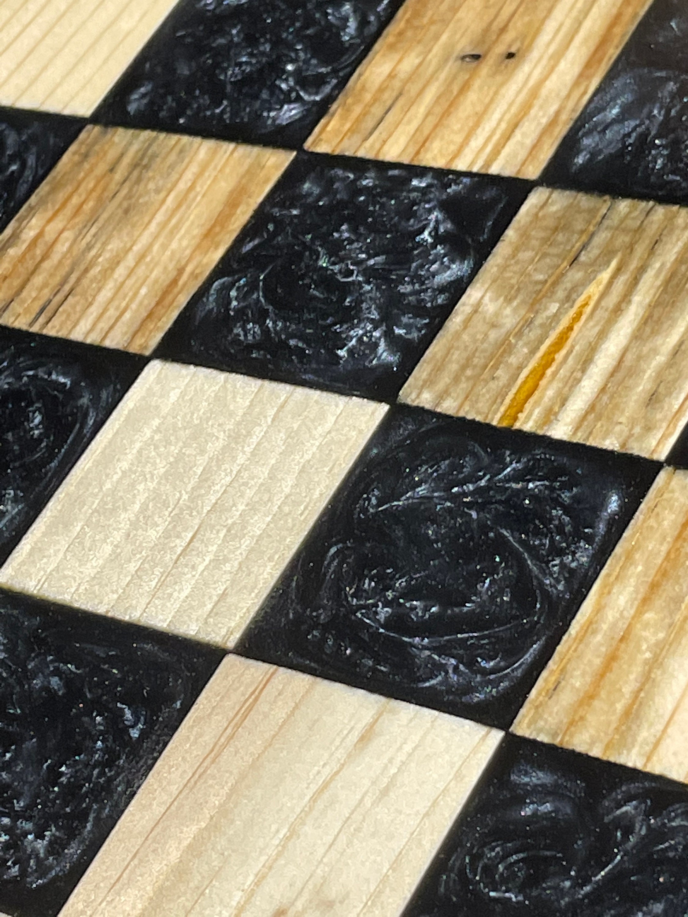 Wood and Epoxy Chess Board Etsy